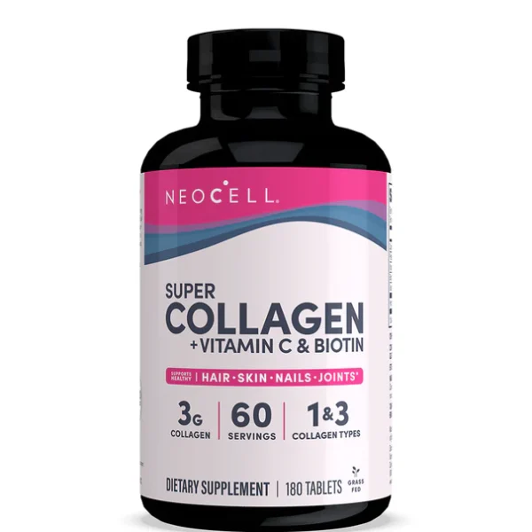 Super Collagen + Vitamin C & Biotin, 180 Tablets